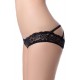 Black Caged Back Open Crotch Lace Panty