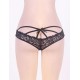 Black Caged Back Open Crotch Lace Panty