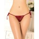 Sexy Wine Red Lace-up Panty