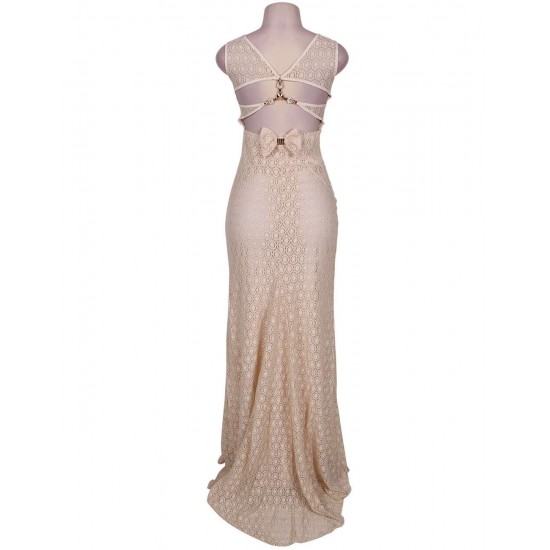 Deluxe Mermaid Style Lace Hollow Out Maxi Dress