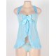 Light Blue Bow Fly-away Halter Babydoll