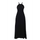 Black Elegant Embroidery Backless Long Dress