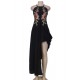 Black Elegant Embroidery Backless Long Dress