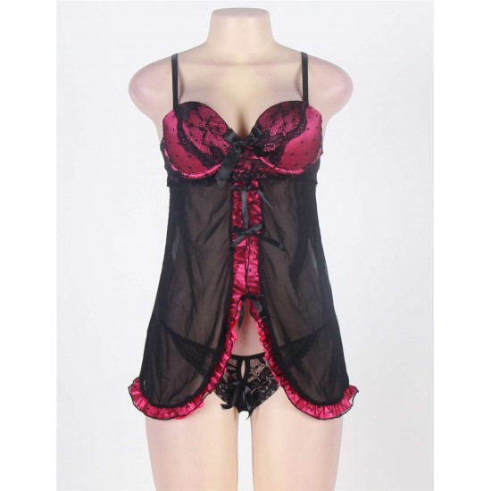 2 Pieces Sexy Cup Blace Lace Babydoll