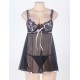 See Through Mesh Black Lace Babydoll For Women