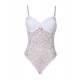 White Plus Size Push Up Cup Lace Teddy Lingerie