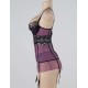 Purple Mesh And Metallic Lace Babydoll