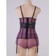 Purple Mesh And Metallic Lace Babydoll