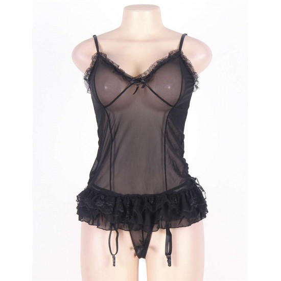 Sheer Mesh Black Babydoll