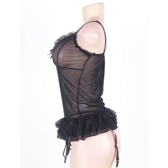 Sheer Mesh Black Babydoll