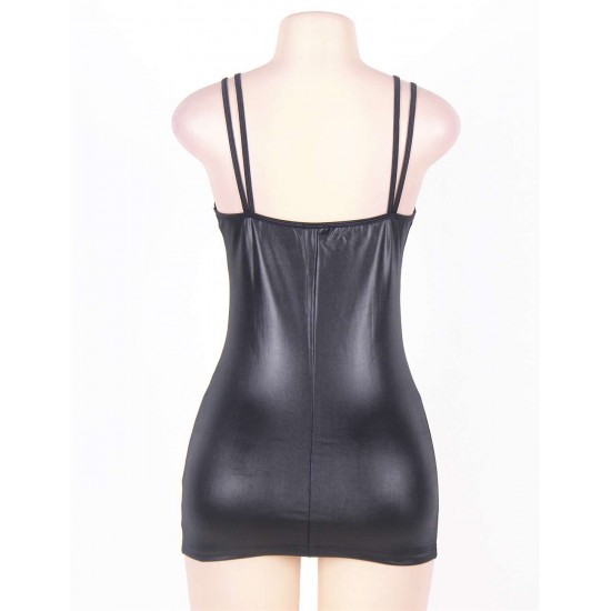 Plus size leather dress