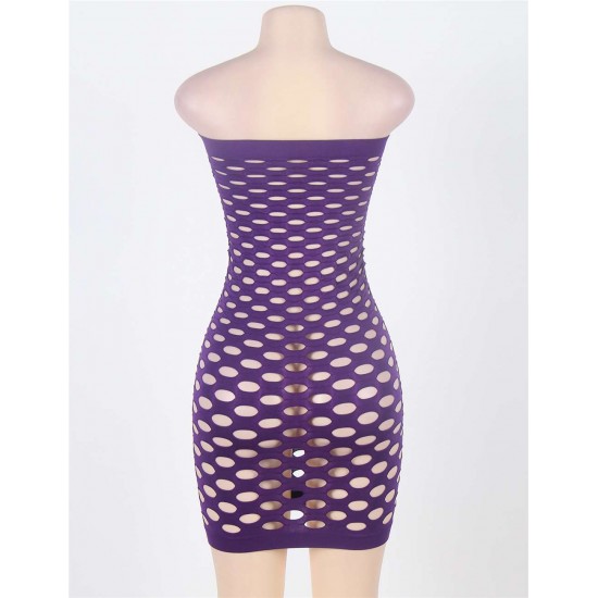 Violet Seamless Pothole Tube Dress