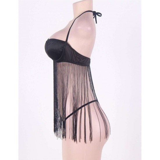 Fringed Halter Babydoll