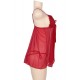 Red Plus Size Elegant Babydoll