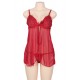 Red Plus Size Elegant Babydoll