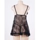 Sexy Black Lace Mesh Babydoll Dress Nightwear