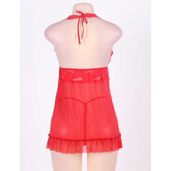 Romantic Red Open Back Flare Lingerie