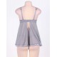 Pretty In Periwinkle Grey Babydoll With G string