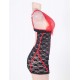 Red And Black Lace Plus Size Open Cup Chemise Dress