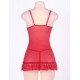 Alluring Red Romantic Flower Lace Babydoll