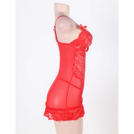 Red Halter Feminine Fitted Elegant Babydoll