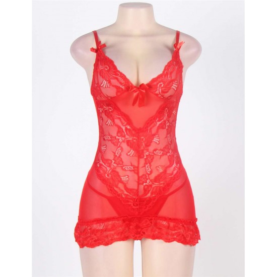 Red Halter Feminine Fitted Elegant Babydoll