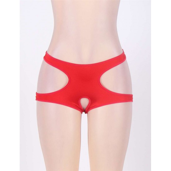 Sexy Cut Out Open Crotch Red Panty