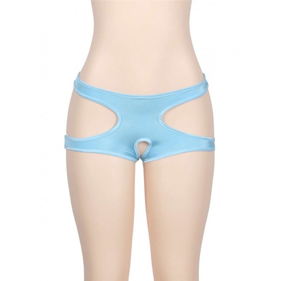 Seven Colors Bright Blue Cut Out Open Crotch Panty