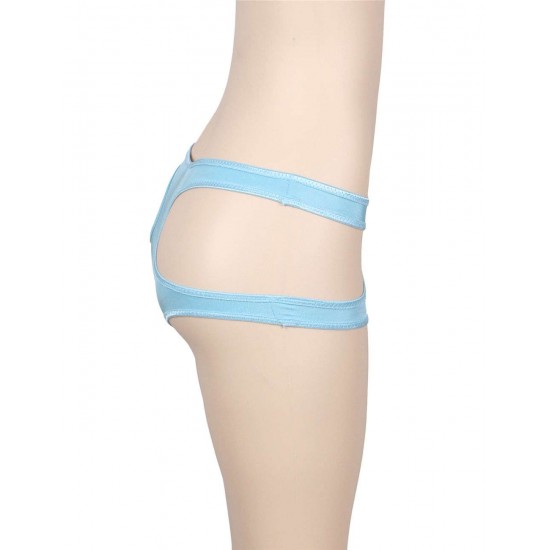 Seven Colors Bright Blue Cut Out Open Crotch Panty