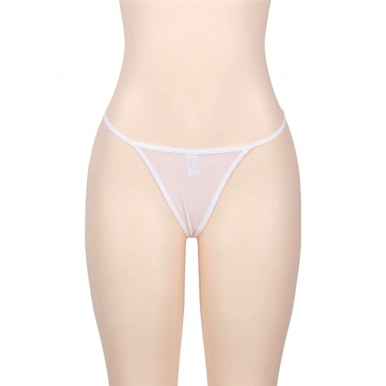 White G-String With Diamond Back 