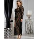 Plus Size Delicate Lace Gown, Black Lace Gown