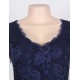 Plus Size Lace Round Neck Elegant Blue Bodycon Dress