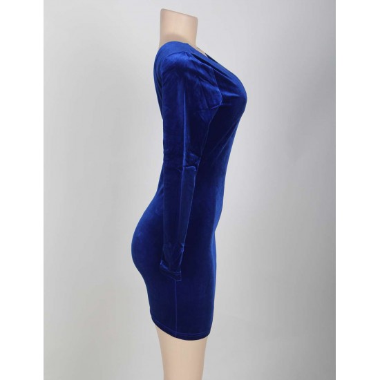 On Sale Backless Blue Sparkle Dress