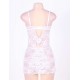 Plus Size White Lace Mini Chemise Dress