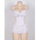 White Plus Size Lace Bride Lingerie With Croch Back 