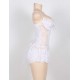 White Plus Size Lace Bride Lingerie With Croch Back 