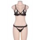 Butterfly Black Bra Set With Mask