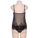 Transparent Lace Babydoll With Hollow Out Panty