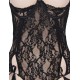 Black Lace Open Bust Teddy