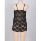 Black Plus Size Sheer Lace Dress With G String 