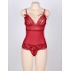 Red Lace And Cranberry Teddy Lingerie