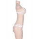 White Eyelash Lace Girdle  2pcs Bra Set