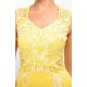 Elegant Yellow Deluxe Decals Fashion Dress