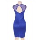 Blue Deluxe Decals Fashion Dress Lace Bodycon