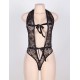 Sexy Black Lace Deep V Teddy Lingerie