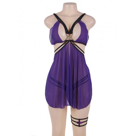 Strappy Mesh Flyaway Babydoll Set