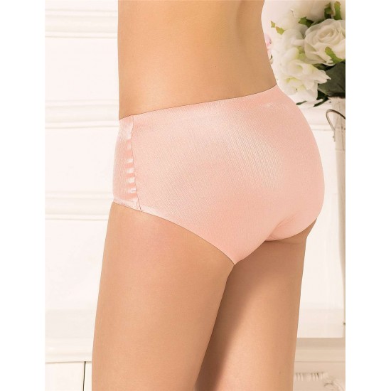 Sexy Plus Size Apricot Flash Silky Soft Panty