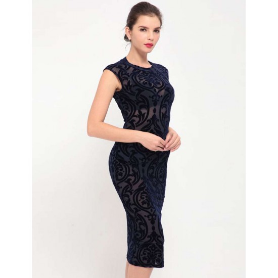 Dark Blue Elegant Bodycon Fashion Slim Dress