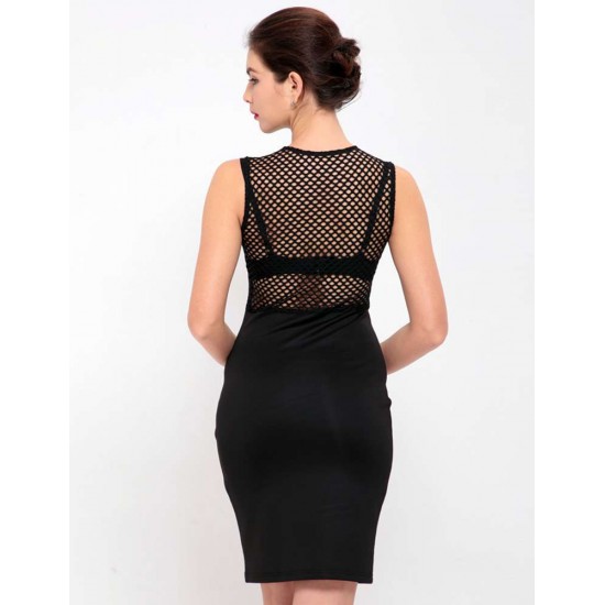 Elegant Embroidery Fashion Dress Black Bodycon