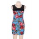 Sky Blue Flower Print Dresses Wholesale